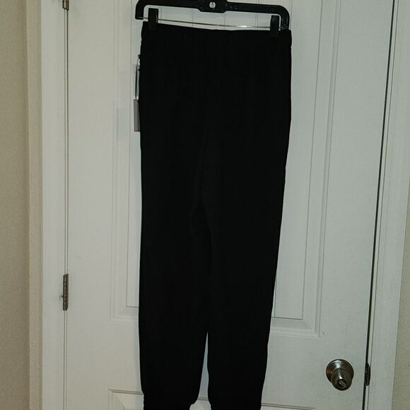 1 STATE Black Pocketed Smocked Drawstring Elastic Waist Lounge Dress Jogger - Picture 4 of 5